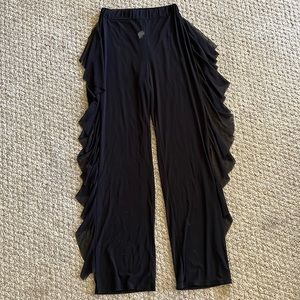 Black sheer bikini cover up pants size small